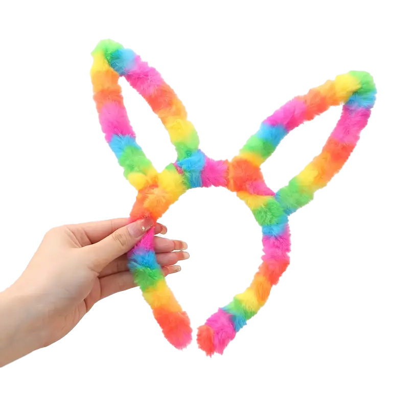 Plüsch-Hasenohren bunt