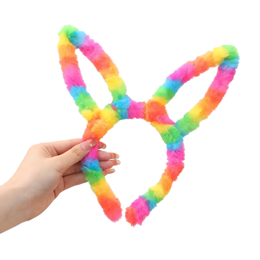 Plüsch-Hasenohren bunt